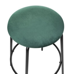 Beliani Emerald Velvet Bar Stools Set Of 2 Armless With Black Steel Legs 43 X 43 X 75 Cm - thumbnail 6
