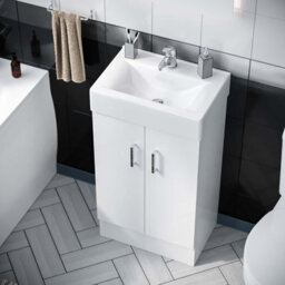 Nes Home 450mm Freestanding Basin Vanity Unit, Toilet & Round Bath With Panels - thumbnail 3