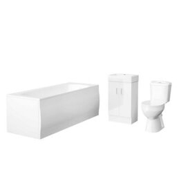Nes Home 450mm Freestanding Basin Vanity Unit, Toilet & Round Bath With Panels - thumbnail 6