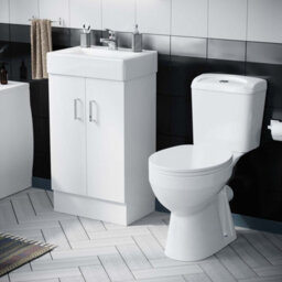 Nes Home 450mm Freestanding Basin Vanity Unit, Toilet & Round Bath With Panels - thumbnail 4