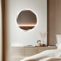 Bathroom Mirror With Led Lights 500mm Dimmable Illuminated Backlit Round Bathroom Mirror - thumbnail 3