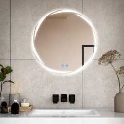 Bathroom Mirror With Led Lights 500mm Dimmable Illuminated Backlit Round Bathroom Mirror - thumbnail 7