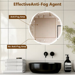 Bathroom Mirror With Led Lights 500mm Dimmable Illuminated Backlit Round Bathroom Mirror - thumbnail 4