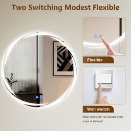 Bathroom Mirror With Led Lights 500mm Dimmable Illuminated Backlit Round Bathroom Mirror - thumbnail 5