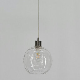 First Choice Lighting Barnum - Clear Dimple Glass Globe With Satin Nickel Pendant Fitting - thumbnail 5