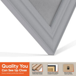 "AK Frames 25X17"" Silver Classic Vinyl Record Frame With Mid Grey Mount For 12 Inch Lp Cover & Disc - Overlapped Design" - thumbnail 3