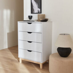 Sweeek - 4-Drawer Scandi-Style Chest White 60X40X90 Cm - Floki - thumbnail 4