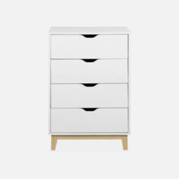 Sweeek - 4-Drawer Scandi-Style Chest White 60X40X90 Cm - Floki - thumbnail 2