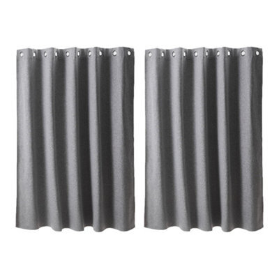 Living And Home Light Gray 2-Piece Blackout Double-Sided Linen/linen Faux Linen Curtains, 168Cm X 137Cm - image 1