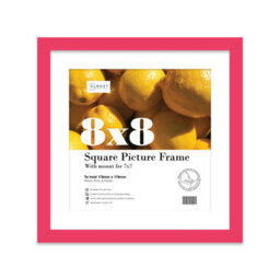 "8X8"" Bright Pink Picture Frame - 8X8"" Square Frame With 7X7"" Mount For 8X8""/7X7"" Pictures Art Deco Style Room Decor, 1 Pack" - thumbnail 1