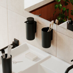 Cosmic Toothbrush Holder, Screw-In Or Self-Adhesive, Matt Black, Anti- Corrosion, Next Collection - thumbnail 3