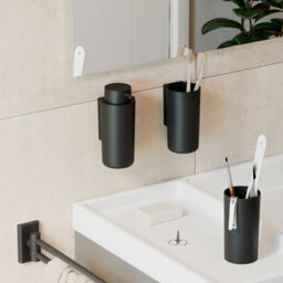 Cosmic Toothbrush Holder, Screw-In Or Self-Adhesive, Matt Black, Anti- Corrosion, Next Collection - thumbnail 2