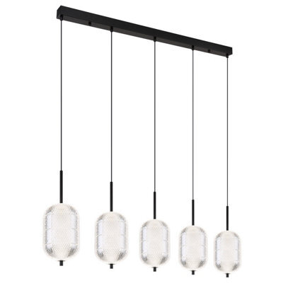 Luminosa Lighting Luminosa Kurius Bar Pendant Ceiling Light Matt Black 5X Led 3000-4500K - image 1