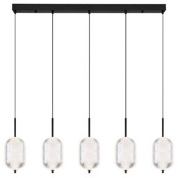 Luminosa Lighting Luminosa Kurius Bar Pendant Ceiling Light Matt Black 5X Led 3000-4500K - thumbnail 3