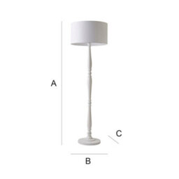 Valuelights Victoria Traditional White Wood Candlestick Floor Lamp With White Drum Shade - thumbnail 8