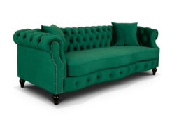 Emerald Green Velvet  3 + 2 Seater Chesterfield Sofa Set For Living Room Richmond - thumbnail 8