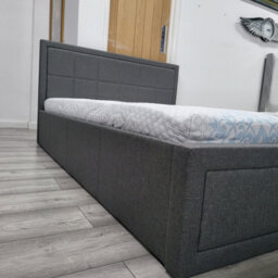 Modernique Grey Fabric Ottoman Storage Bed With Underneath Store Space, Wooden Sprung Slatted Gas Liftup Base In Single (3Ft) - thumbnail 7