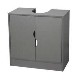Urbn-Living Urbnliving Height 60Cm Flaminio Partial Pedestal Bathroom Sink Colour Grey Cabinet Under Cupboard Storage Furniture - thumbnail 3