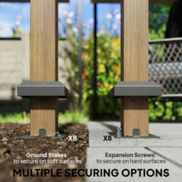 Outsunny 3 X 3 M Hardtop Gazebo, Double Roof Garden Gazebo, Light Grey - thumbnail 8