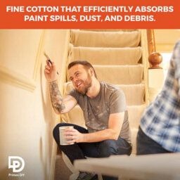 PRIMES DIY Primes 24Ft X 3Ft Staircase Cotton Twill Dust Sheet: Heavy Duty, Washable Staircase Runner For Diy, Paint Shield,  3Pcs - thumbnail 5