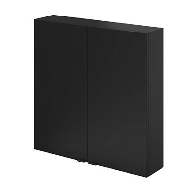 GoodHome Imandra Matt Black Bathroom Double Wall Cabinet (H)60Cm (W)60Cm - image 1