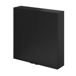 GoodHome Imandra Matt Black Bathroom Double Wall Cabinet (H)60Cm (W)60Cm - thumbnail 1