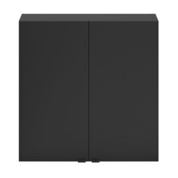 GoodHome Imandra Matt Black Bathroom Double Wall Cabinet (H)60Cm (W)60Cm - thumbnail 2
