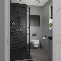 GoodHome Imandra Matt Black Bathroom Double Wall Cabinet (H)60Cm (W)60Cm - thumbnail 7