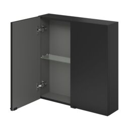 GoodHome Imandra Matt Black Bathroom Double Wall Cabinet (H)60Cm (W)60Cm - thumbnail 3