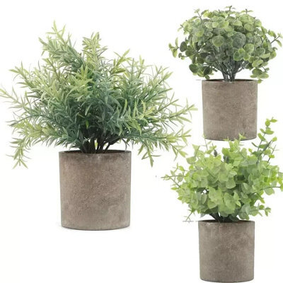 3X Potted Plant Decorative Eco Friendly Artificial Indoor Outdoor Garden Pot Uk - image 1