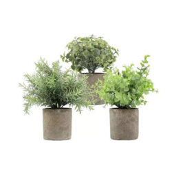 3X Potted Plant Decorative Eco Friendly Artificial Indoor Outdoor Garden Pot Uk - thumbnail 5