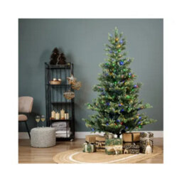 Kaemingk 6Ft 1.8M Geneva Fir Gb Artificial Christmas Tree With Built In Multi Colour Micro Led Lights Indoor - thumbnail 3