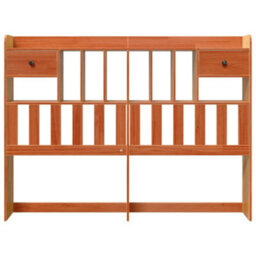 Berkfield Headboard With Storage Wax Brown 160 Cm Solid Wood Pine - thumbnail 3
