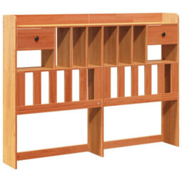 Berkfield Headboard With Storage Wax Brown 160 Cm Solid Wood Pine - thumbnail 2