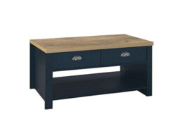 Birlea Highgate 2 Drawer Coffee Table Navy Blue & Oak - thumbnail 4