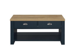 Birlea Highgate 2 Drawer Coffee Table Navy Blue & Oak - thumbnail 9
