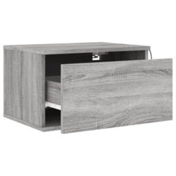 Berkfield Wall-Mounted Bedside Cabinets With Led Lights 2 Pcs Grey Sonoma - thumbnail 7