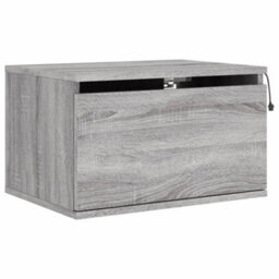 Berkfield Wall-Mounted Bedside Cabinets With Led Lights 2 Pcs Grey Sonoma - thumbnail 6
