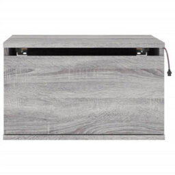 Berkfield Wall-Mounted Bedside Cabinets With Led Lights 2 Pcs Grey Sonoma - thumbnail 8