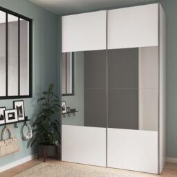 GoodHome Atomia White Particle Board Mirrored Wardrobe (H)2250mm (W)1500mm (D)655mm - thumbnail 3