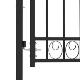 Berkfield Elegant Fence Gate With Arched Top Steel 100X100 Cm Black - thumbnail 4