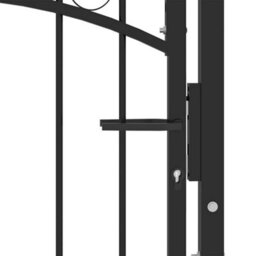 Berkfield Elegant Fence Gate With Arched Top Steel 100X100 Cm Black - thumbnail 3