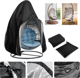 Cover For Hanging Rattan Garden Chair, Waterproof And Dustproof Protection Egg 190 X 115 Cm, Black - thumbnail 4