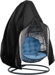 Cover For Hanging Rattan Garden Chair, Waterproof And Dustproof Protection Egg 190 X 115 Cm, Black - thumbnail 1