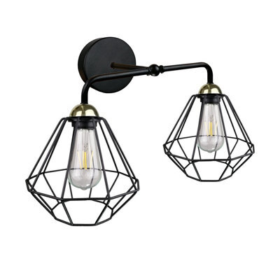 Luminosa Lighting Luminosa Foskal Wall Lamp Black, 24Cm, 2X E27
