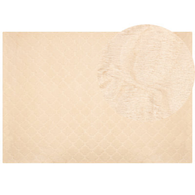 Beliani Faux Fur Rug Gharo Beige 160 X 230 Cm - image 1