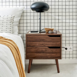 Sweeek - Walnut Wood-Effect Bedside Table Walnut Wood-Effect 50X40X55 Cm - Nepal - thumbnail 5