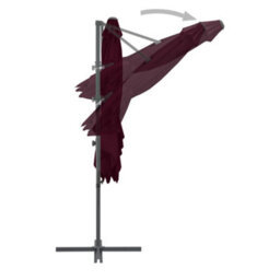 Berkfield Cantilever Umbrella With Steel Pole Bordeaux Red 250X250 Cm - thumbnail 5