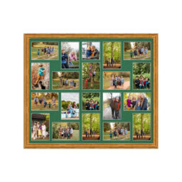 AK Frames 80X70Cm Oak Classic Multi Photo Frame With Emerald Mount - Holds 20 Apertures (18X) 6X4, (2X) 4X4 Photos - thumbnail 1