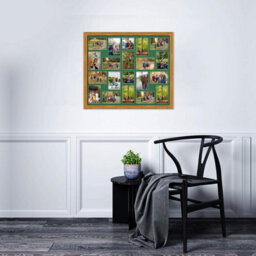 AK Frames 80X70Cm Oak Classic Multi Photo Frame With Emerald Mount - Holds 20 Apertures (18X) 6X4, (2X) 4X4 Photos - thumbnail 3